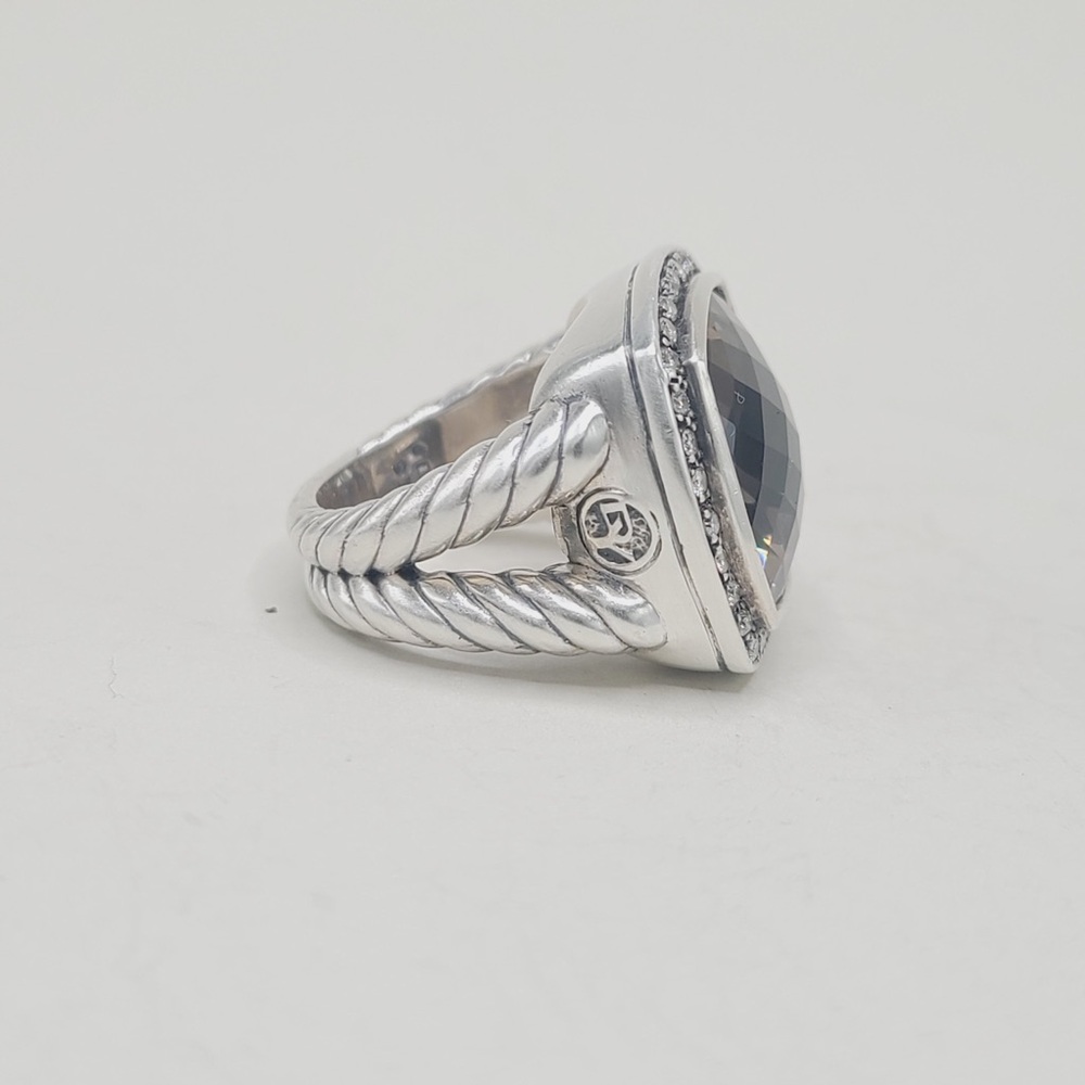 David Yurman Albion Moonlight Ice 17mm Smoky Quartz Diamond Ring - Picture 4 of 10